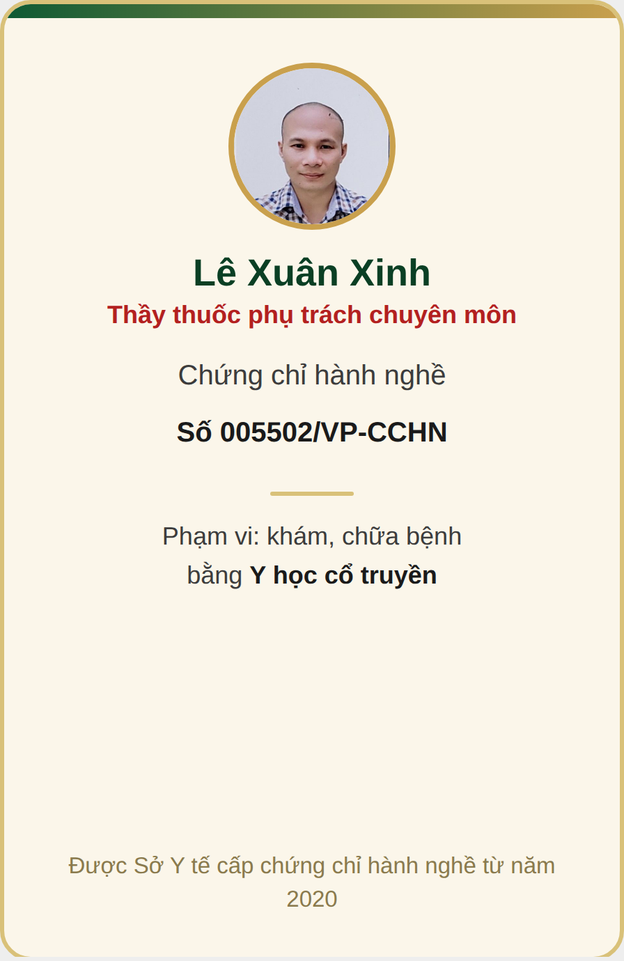 Chứng chỉ hành nghề khám bệnh, chữa bệnh của thầy thuốc Lê Xuân Xinh